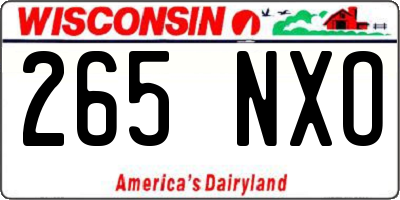 WI license plate 265NXO