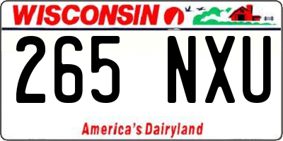 WI license plate 265NXU