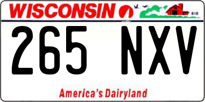 WI license plate 265NXV