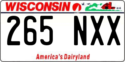 WI license plate 265NXX