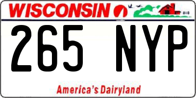 WI license plate 265NYP