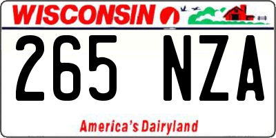 WI license plate 265NZA