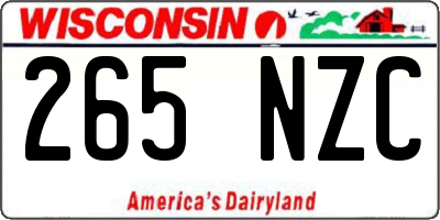 WI license plate 265NZC