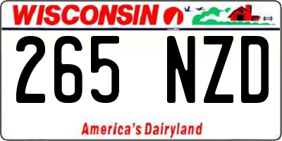 WI license plate 265NZD