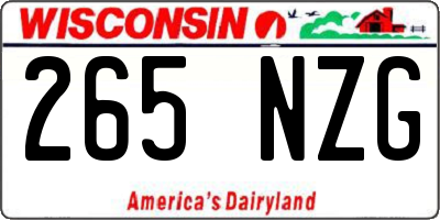 WI license plate 265NZG