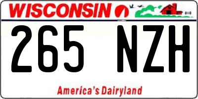 WI license plate 265NZH