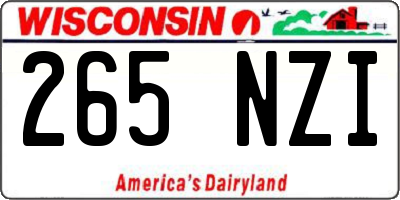 WI license plate 265NZI