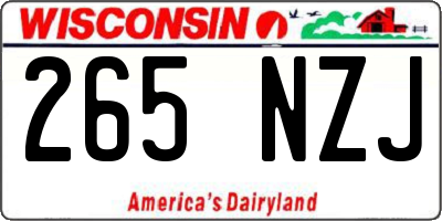 WI license plate 265NZJ