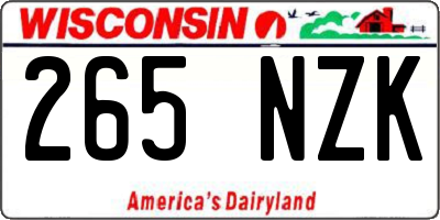 WI license plate 265NZK