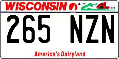 WI license plate 265NZN