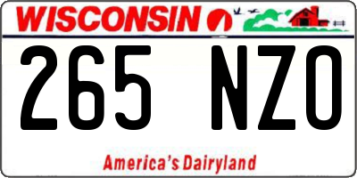 WI license plate 265NZO