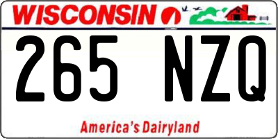 WI license plate 265NZQ