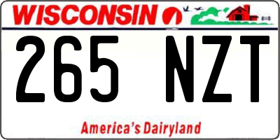 WI license plate 265NZT