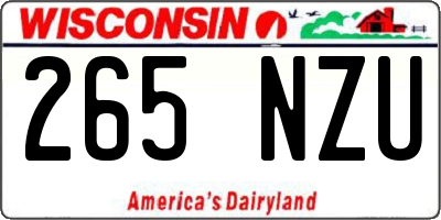 WI license plate 265NZU