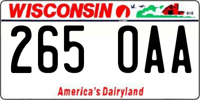 WI license plate 265OAA