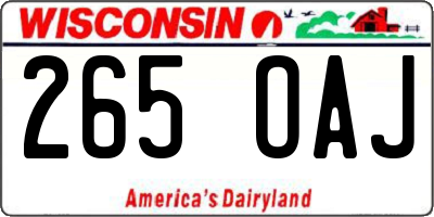 WI license plate 265OAJ