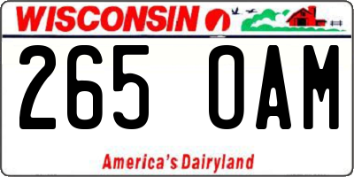 WI license plate 265OAM