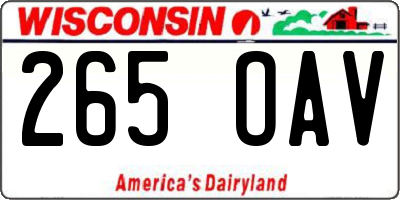 WI license plate 265OAV