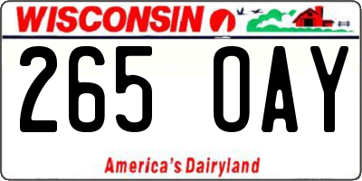 WI license plate 265OAY