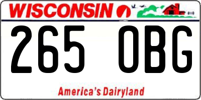 WI license plate 265OBG