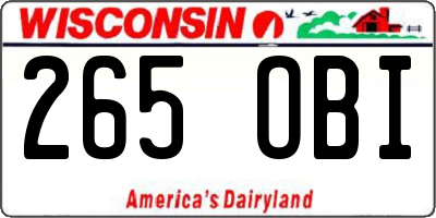 WI license plate 265OBI