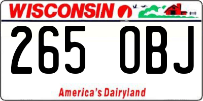 WI license plate 265OBJ