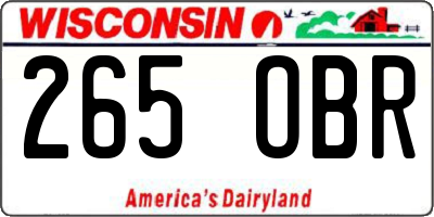 WI license plate 265OBR