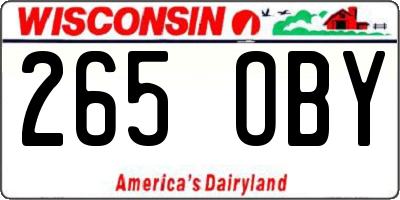 WI license plate 265OBY