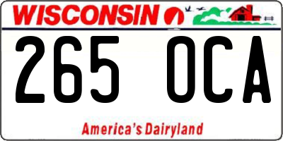 WI license plate 265OCA
