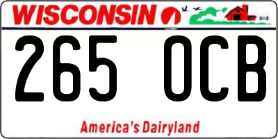 WI license plate 265OCB