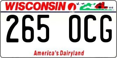 WI license plate 265OCG