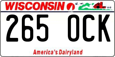 WI license plate 265OCK