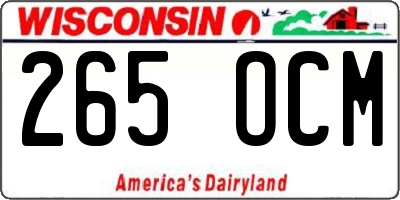 WI license plate 265OCM
