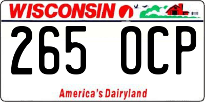 WI license plate 265OCP
