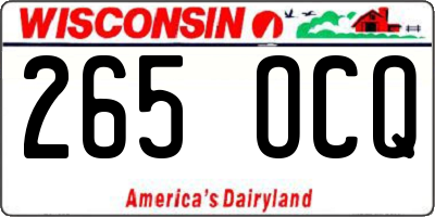 WI license plate 265OCQ