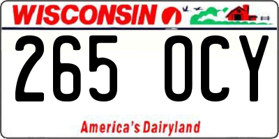 WI license plate 265OCY