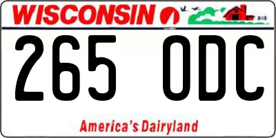 WI license plate 265ODC
