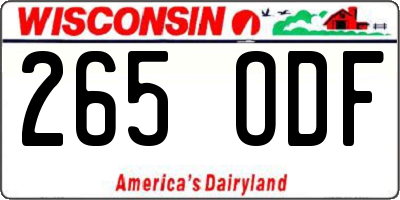 WI license plate 265ODF