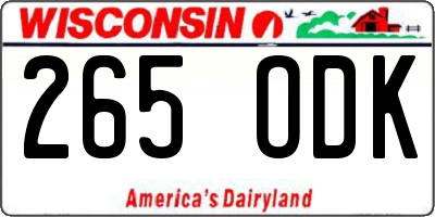 WI license plate 265ODK