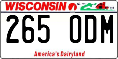WI license plate 265ODM