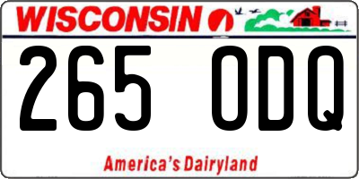 WI license plate 265ODQ