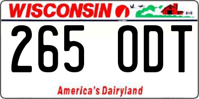 WI license plate 265ODT