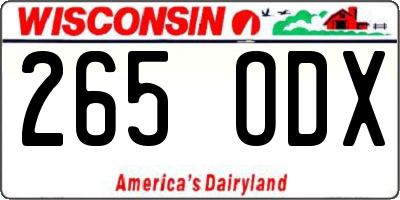 WI license plate 265ODX
