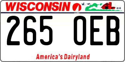 WI license plate 265OEB