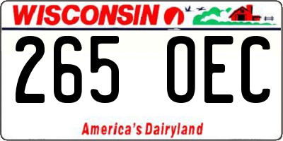 WI license plate 265OEC