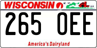 WI license plate 265OEE