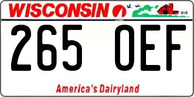 WI license plate 265OEF