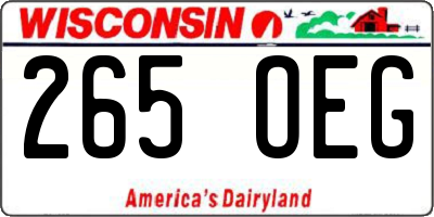WI license plate 265OEG
