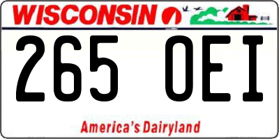 WI license plate 265OEI