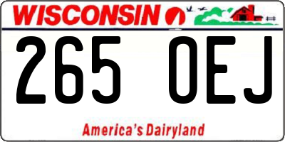WI license plate 265OEJ